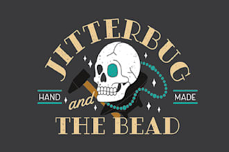 make modern sailor jerry tattoo style skull logo