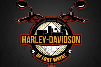 make good looking classic logo for new harley davidson store