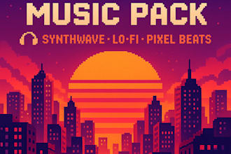 sell royalty free synthwave and lofi music pack for games or apps