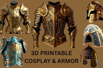 create 3d cosplay model 3d helmet 3d weapon 3d mask 3d armor for 3d printing