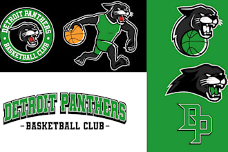 mascot, cartoon or sports logo for club, t shirts, events