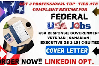 provide you a federal resume for usajob ats professional resume writing