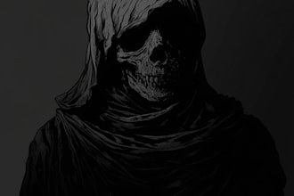 make scary horror creature and fantasy character concept art