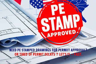 provide and review mep, hvac, pe stamp for USA permit drawings
