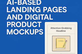 design ai based landing pages and digital product mockups