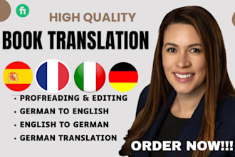 do book translation, german book translation, english to german translation