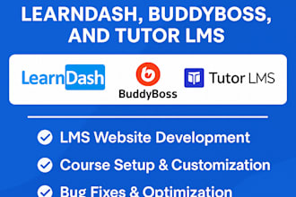 build, customize, and fix learndash, buddyboss, and tutor lms websites