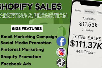 boost shopify store sales, social media marketing tiktok shop, fb shop and ads