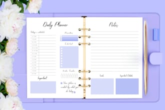 design custom planner, journal, calendar and tracker
