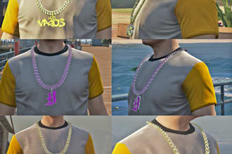 create custom fivem ped, grillz, chain model, cloth, cartier watch pendants gta5