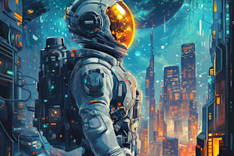make a sci fi character or sci fi character illustration for you