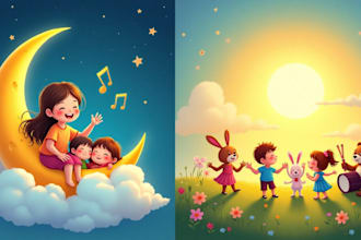 compose nursery rhymes, kid song, lullaby song, kid music