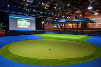render 3d golf party render,stadium area,livingroom interior,golf clinic, museum
