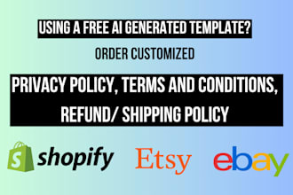 draft ecommerce policies for shopify, etsy, or ebay stores