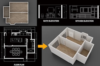 convert 2d floor plan to 3d floor plan