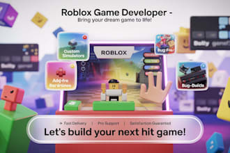 make complete roblox game development, roblox stimulator, game as game developer
