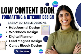 design amazon kdp low content book journal digital planner workbook ebook design