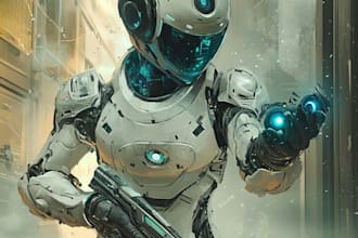 make a sci fi character illustration or sci fi character
