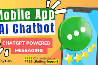 configure free web based ai chatbot for mobile app, ios and android