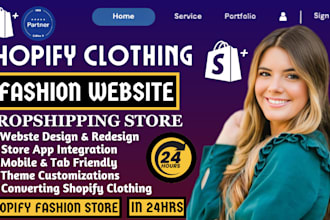 design, redesign clone your shopify clothing store or fashion website with theme