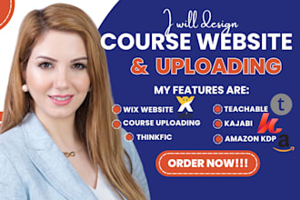 design and upload to your wix, teachable, redesign a wix, online course website