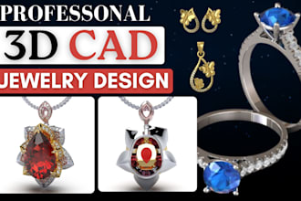 expert 3d cad jewelry design, 3d cad modeling and realistic jewelry rendering