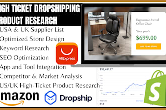 do high ticket shopify dropshipping store niche product research usa uk supplier