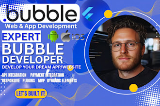 build nocode bubble io, web app, mvp, saas, ai website, marketplace, flutter app