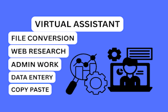 do copy paste, web research, data entry, file conversion and virtual assistant