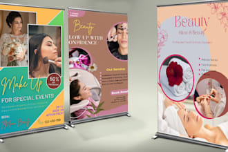 design professional and printable roll up banner, billboards, signage for brand