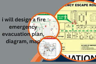 design a fire emergency evacuation plan, diagram, map