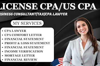 prepare your US tax return, CPA letter, profit and loss, and irs tax filing