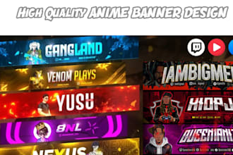 design animated stream, twitch banner, twitch logo, youtube banner, kick twitch