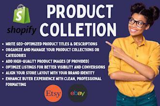 customized your shopify etsy ebay product listing and collection management