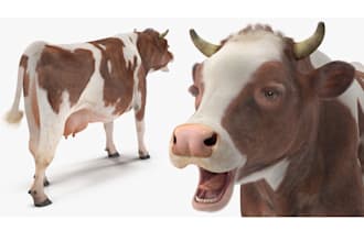 do realistic 3d animal model 3d creature 3d animal animation animal rigging fur