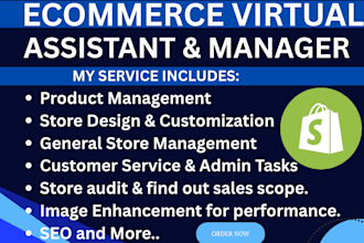 be your virtual assistant for wordpress shopify wix squarespace ecommerce store