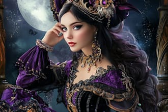 do fantasy concept art character portrait oil painting and digital illustration