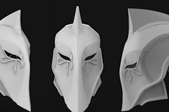 do custom printable 3d helmet, 3d mask cosplay helmet 3d model 3d armor stl file