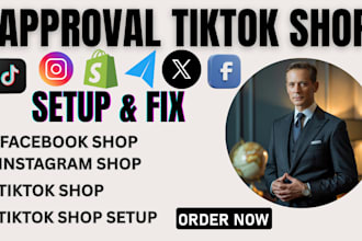 set up tiktok shop setup instagram shop facebook  shop tiktok dropshipping shop
