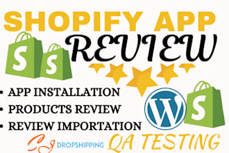 review shopify app install app product review QA app audit testing for ecommerce