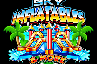 create modern and professional bounce house logo design