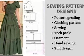 make a professional sewing pattern maker and grading for any types of garment