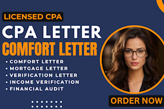 audit review financial statement CPA mortgage comfort letter income verification