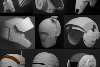 create wearable 3d helmet models 3d mask and 3d armor stl ready for 3d printing
