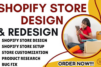 build shopify store design redesign dropshipping store shopify website design