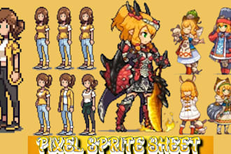 2d sprite sheet character friday night funkin mod pixel sprite animation rpg