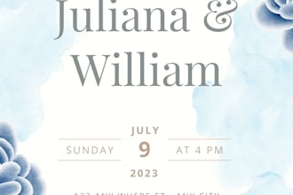 do all kinde of invitation card and wedding card design
