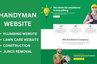 design handyman, junk removal, home cleaning, painting, pressure washing website