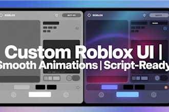 create custom roblox ui gui animation and script for you
