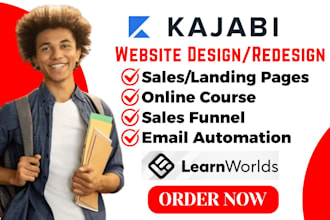 kajabi website kajabi sales funnel kajabi landing page online course learnworlds